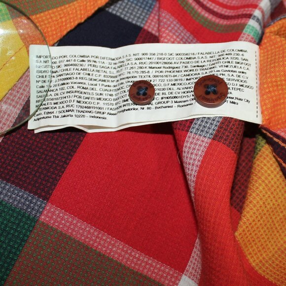 Desigual Men  casual dress shirt long sleeve button up Check Plaid size Medium - Picture 7 of 8